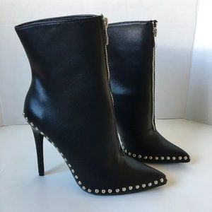 Wild Diva Studded Zip Stiletto High ankle booties